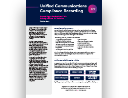Unified Communications Compliance Recording Solution Sheet